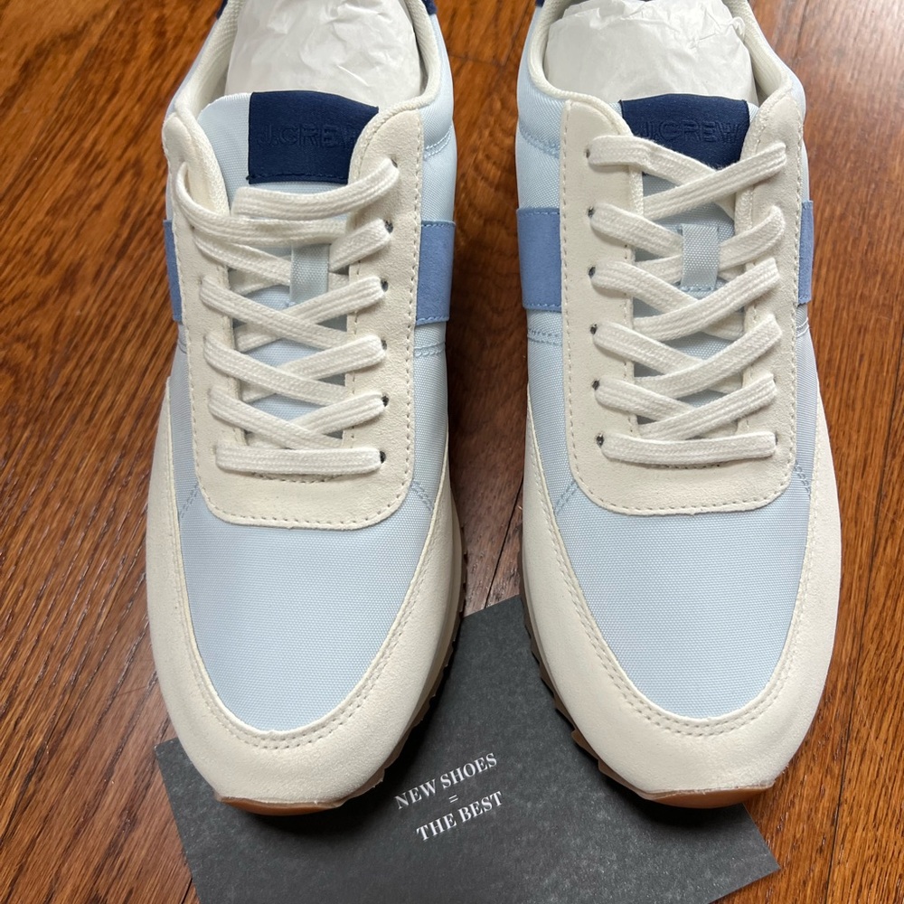 Blue and White Sneakers